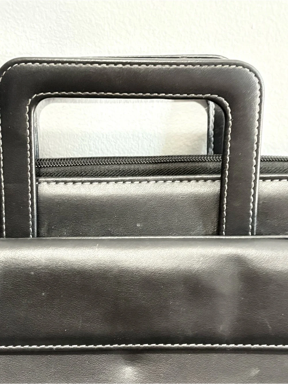 Franklin Covey Day One 7 Ring Black Zip Planner Organizer Carry Handle